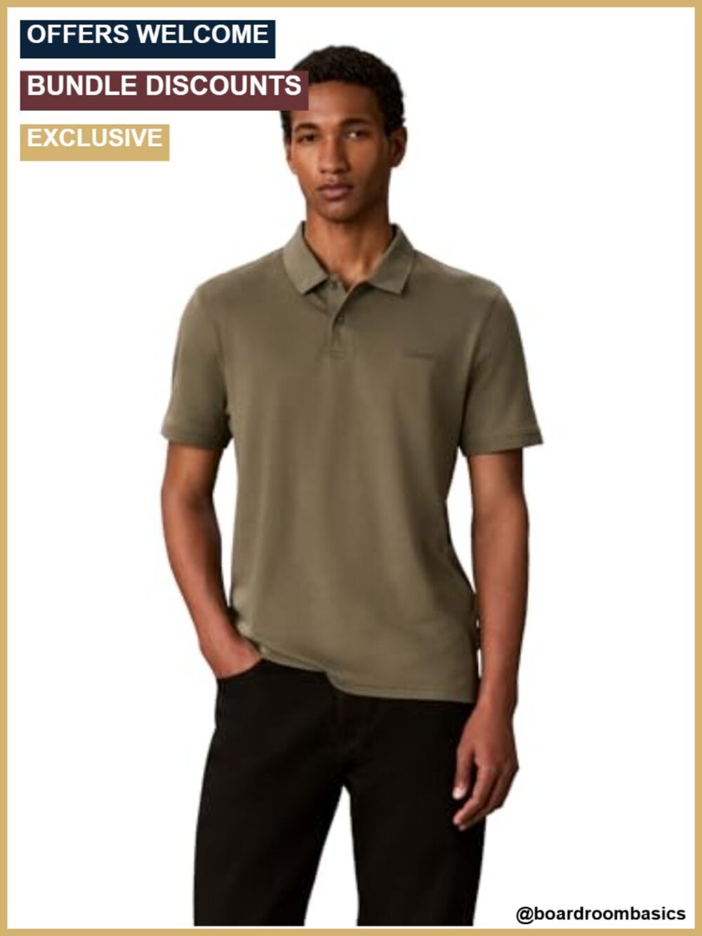Calvin Klein Men's Liquid Touch Polo Short Sleeve Cotton
